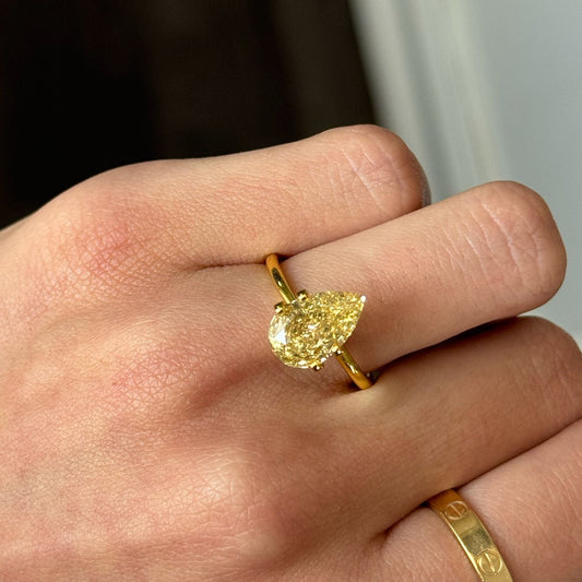 3.20ct Fancy Vivid Yellow Pear